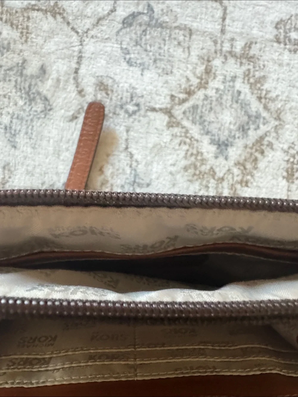 Michael Kors Dark Brown Logo Crossbody with Gold Emblem